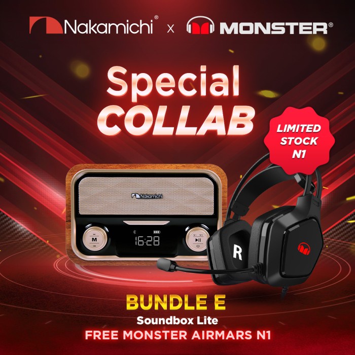 Nakamichi X Monster SOUNDBOX LITE free N1 Speaker Wireless Headphone