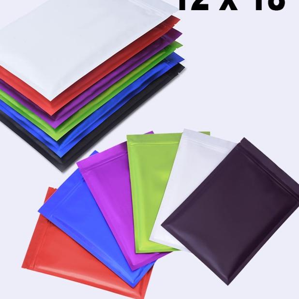 

12x18 cm Plastik Klip Full FLAT bagian dalam aluminium - ZATOPACK - HITAM 100 pcs