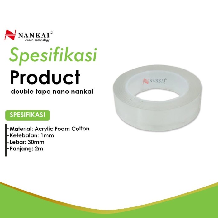 

Double Tape Nano 30 Mm X 2 M / Double Tape Bening 2 Meter Nankai