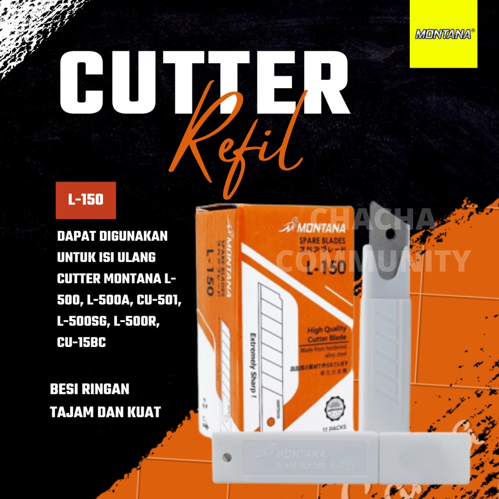 

Isi Cutter Besar L 150 / Reffil cutter Besar / isi Silet besar Montana ( Tube)