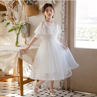 Gaun anak - Gaun Pengantin Wanita 2022 Gaun Putri Putih Baru  untuk Remaja Gaun Pesta Ulang Tahun Malam Anak
