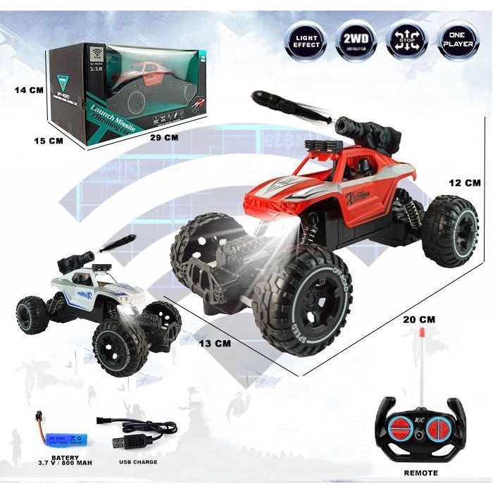 Mainan Anak RC Remote Control Climbing Car (Bisa Tembak &amp; Lampu) 1:18