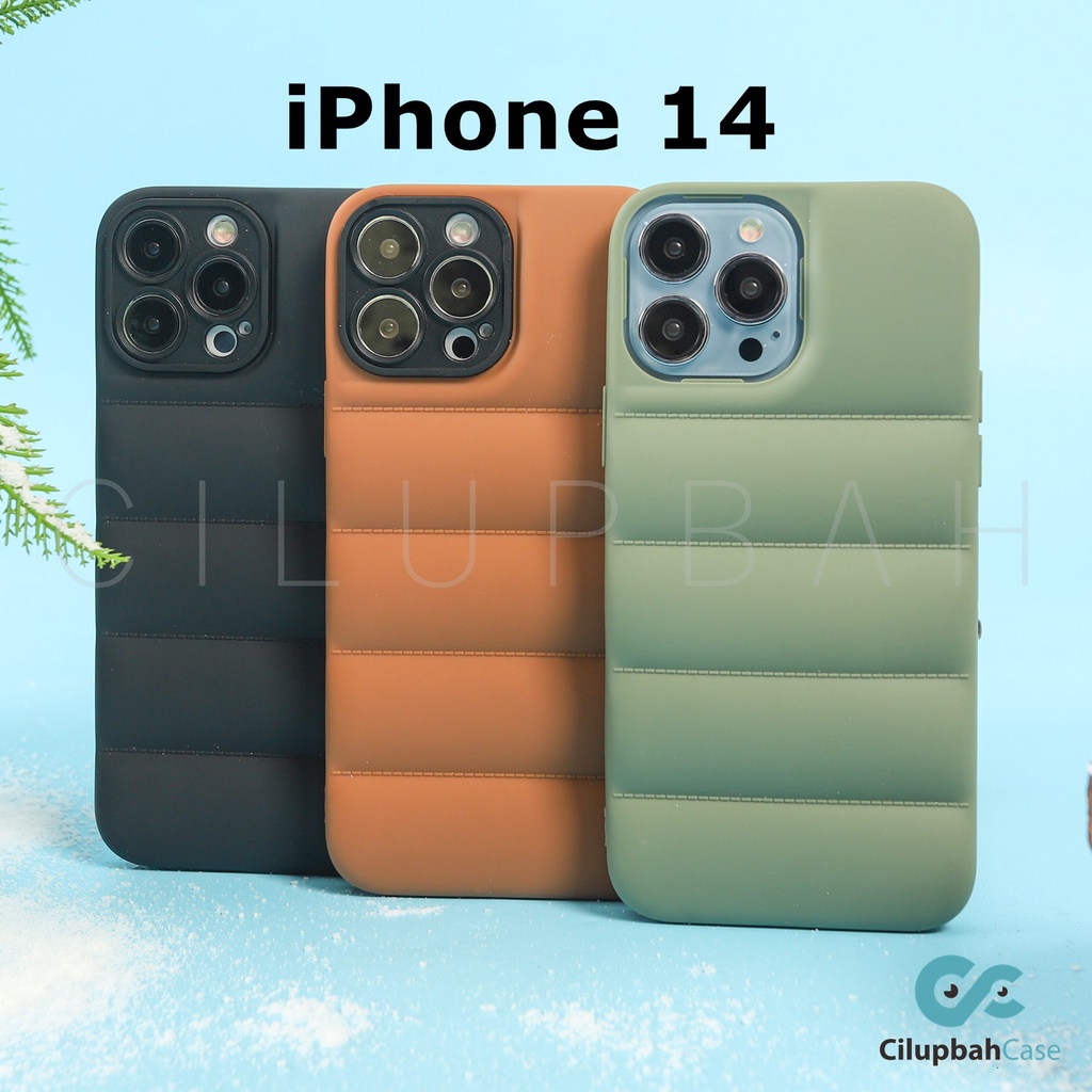 Winter Down Jacket Silicone Full Lenscover Case for iPhone 14 PLUS PRO MAX