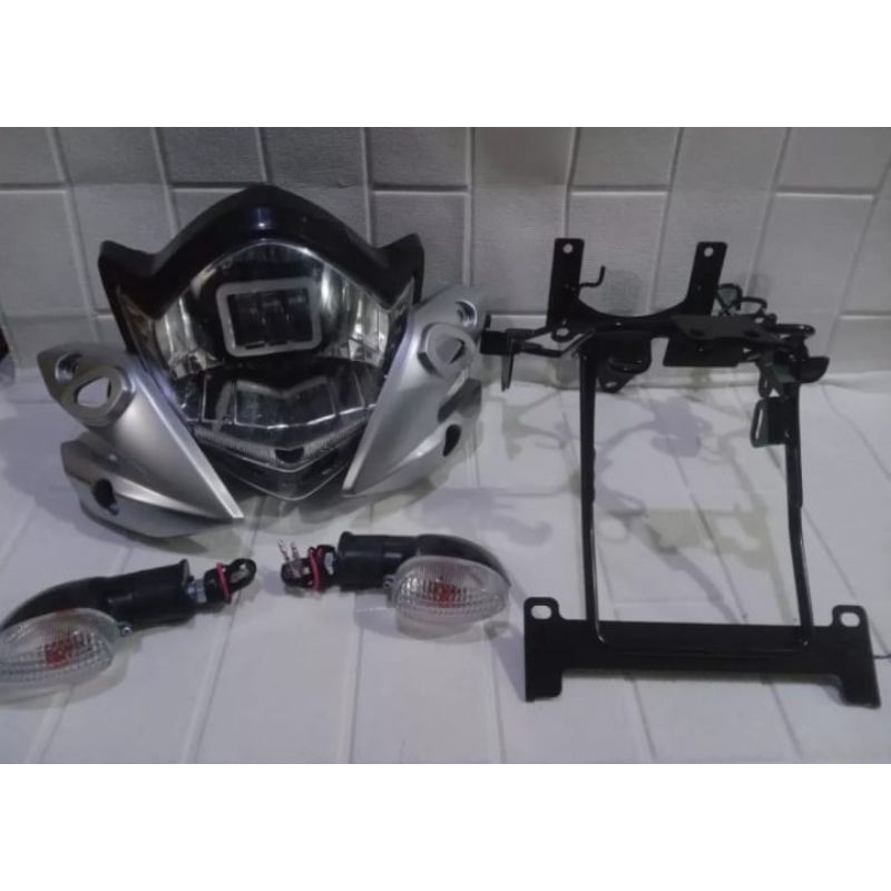 Reflektor Lampu Depan Vixion Old Daymaker Plus Kupingan Plus Sen 2 Buah Plus Breket Kualitas Terbaik