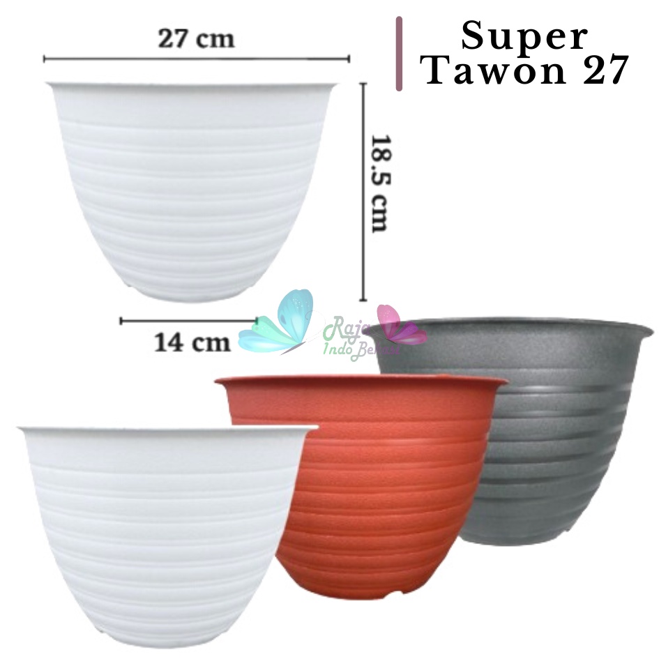 GARDEN OF LOVE - Pot Super Tawon 27 cm 27cm Putih Cokelat Hitam Coklat TERMURAH PROMO GROSIR