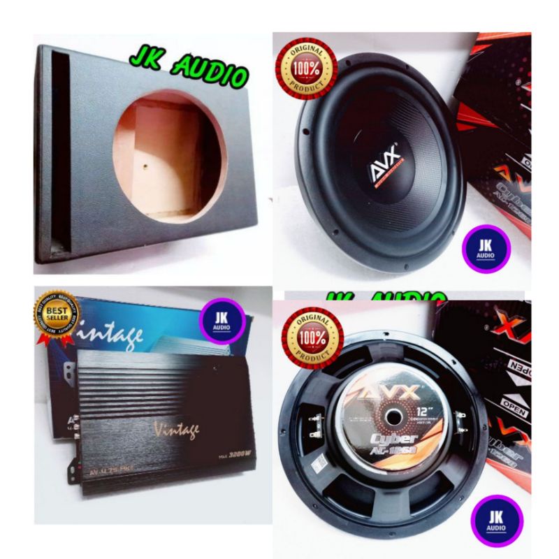 Paket Audio Mobil Power Vintage Subwoofer 12 inc Box MDF⁷