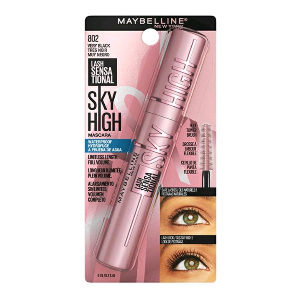 Maybeline Sky High Waterproof Mascara - Maskara Eye Makeup Black