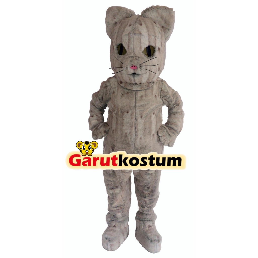 Kostum maskot badut  kucing bulu setelan dewasa lucu karnaval termurah