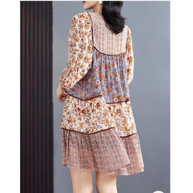 MDLV ~ 1815# Pjg Maldiva Long Sleeve Loose Dress Import