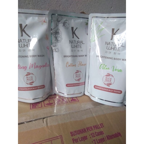 K Natural  White Brightening Body  Wash 420ml RICE MILK