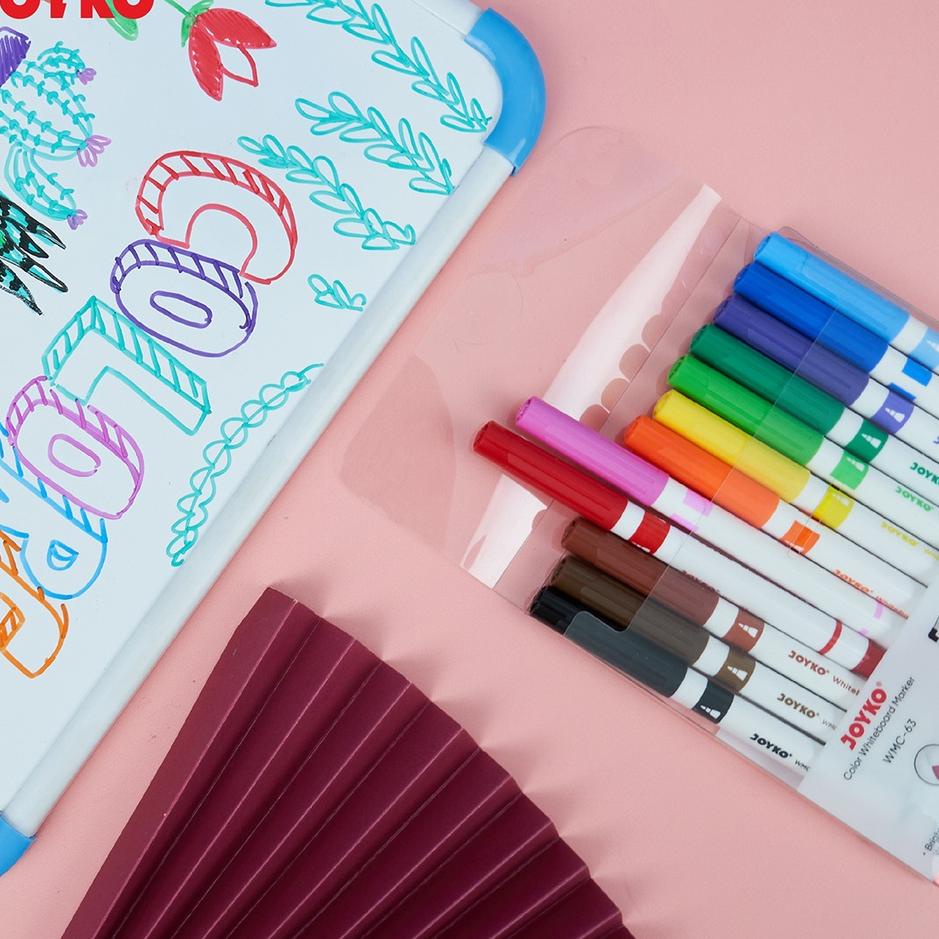 

Borong Meriah Spidol Warna Papan Tulis Color Whiteboard Marker Joyko WMC-63 12 Warna