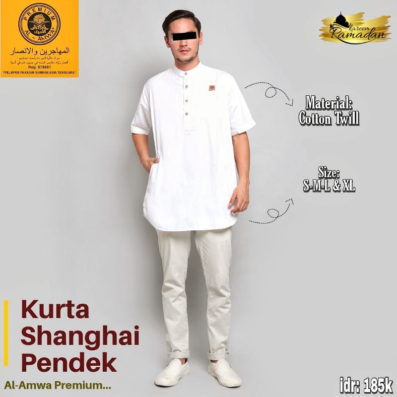 Baju Muslim Pria Baju Kurta Putih Pria Dewasa - Baju Kurta KoKo Premium Putih Al Amwa _ Koko Putih _