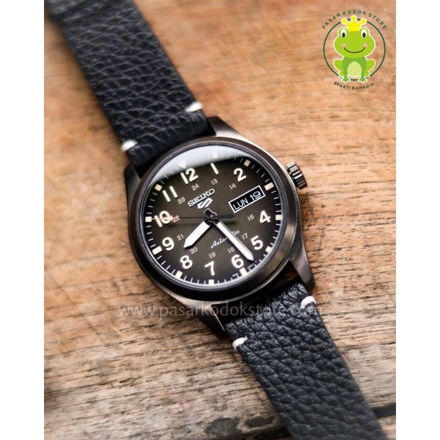 SEIKO 5 SPORTS SRPG41K1 AUTOMATIC BLACK DIAL BLACK LEATHER STRAP