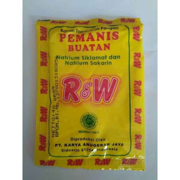 

Pemanis Buatan RW 40 gr 10pcs