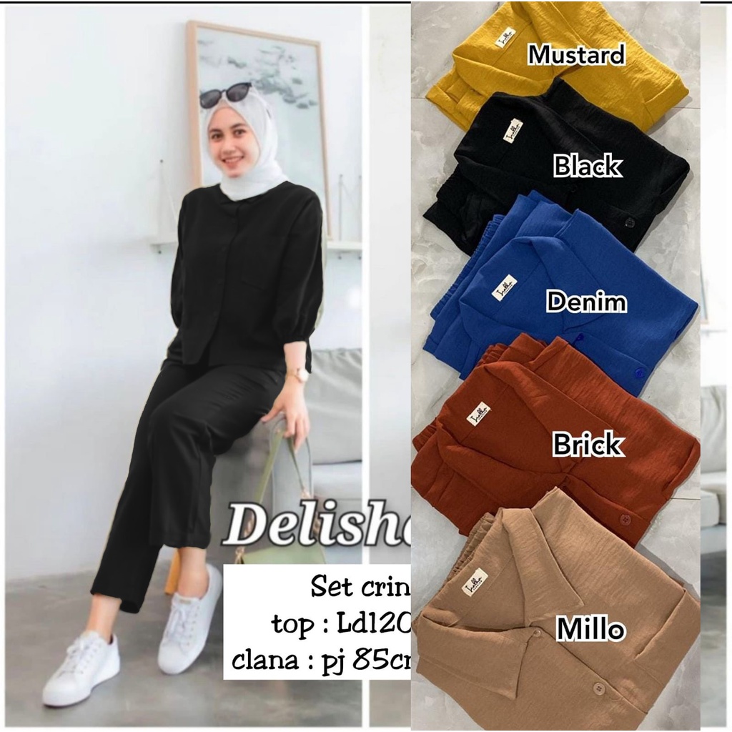 ONESET TERMURAH/SETELAN DELISA SET CRINGKLE MODIS TERHITS