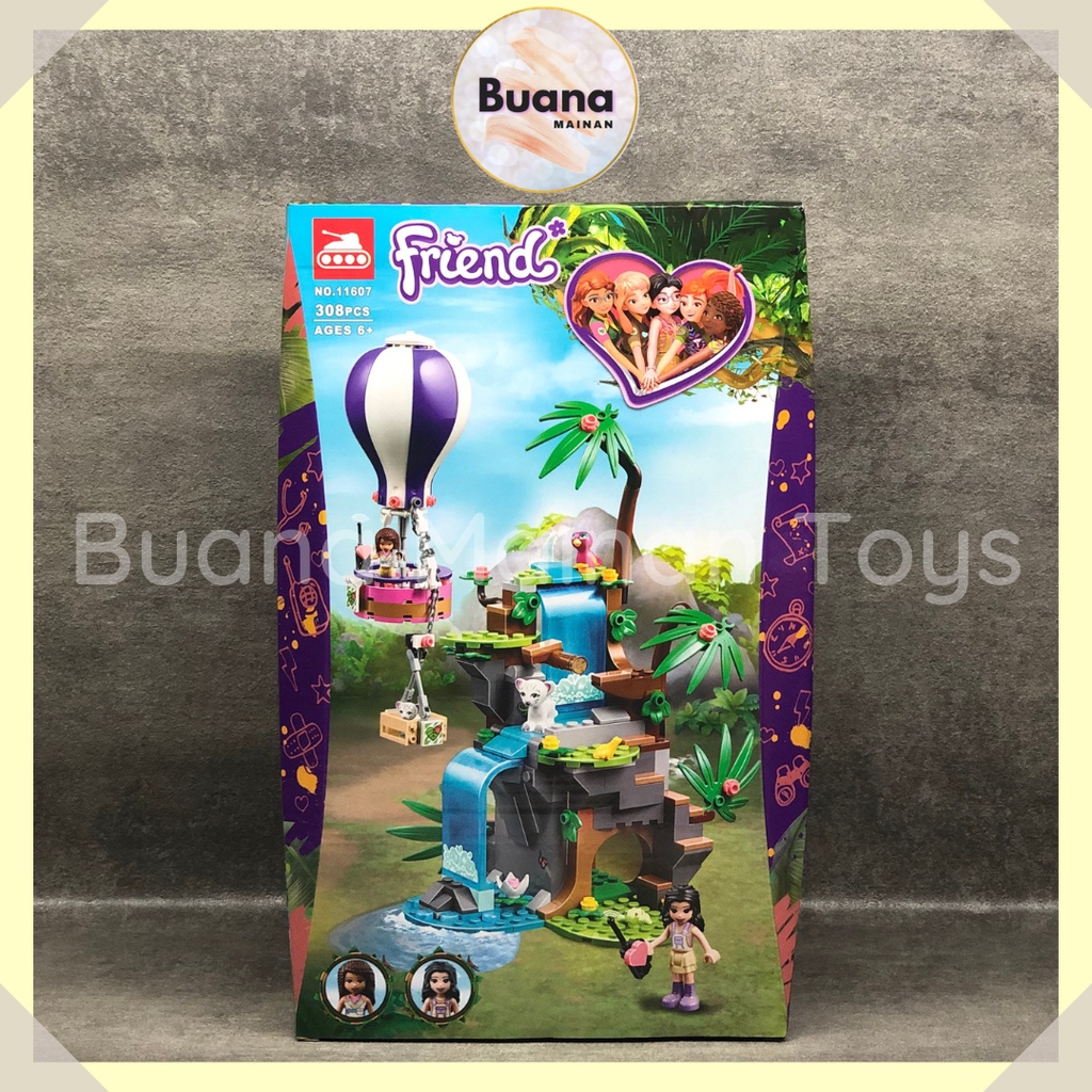 BRICKS FRIEND TIGER JUNGLE HOT AIR BALLOON MAINAN EDUKASI ANAK CEWE BRICK BALOK FRIEND 11607