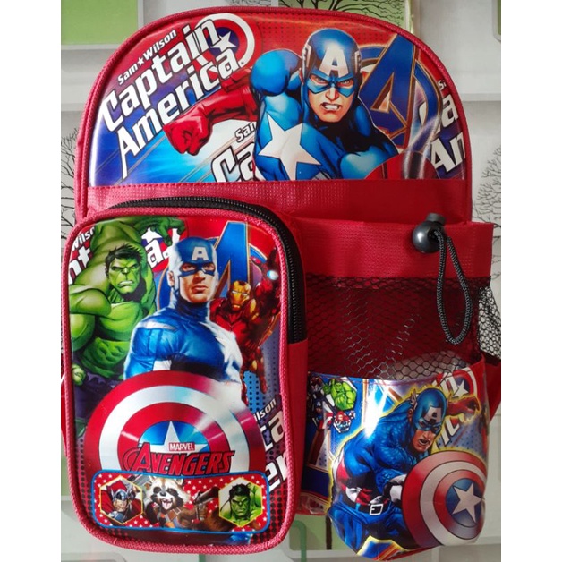 Tas Ransel Tk Paud Laki Laki Spiderman Transformers Tobot Captain Amerika Mega Tron / Tas Karakter Anak