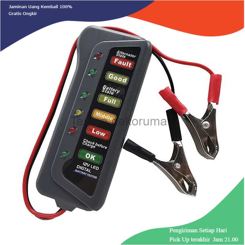 TD- PR2 ELS Tester Baterai Digital Diagnostik Mobil 12V 6 LED - AHX-009