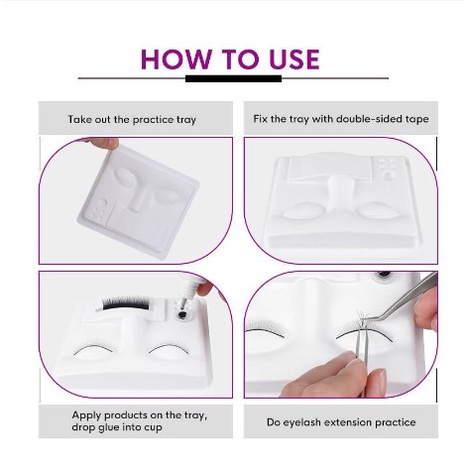 Alat Latihan Praktek Eyelash Extension Face Plastic Training Practice Tools Pasang Bulumata Palet Manekin