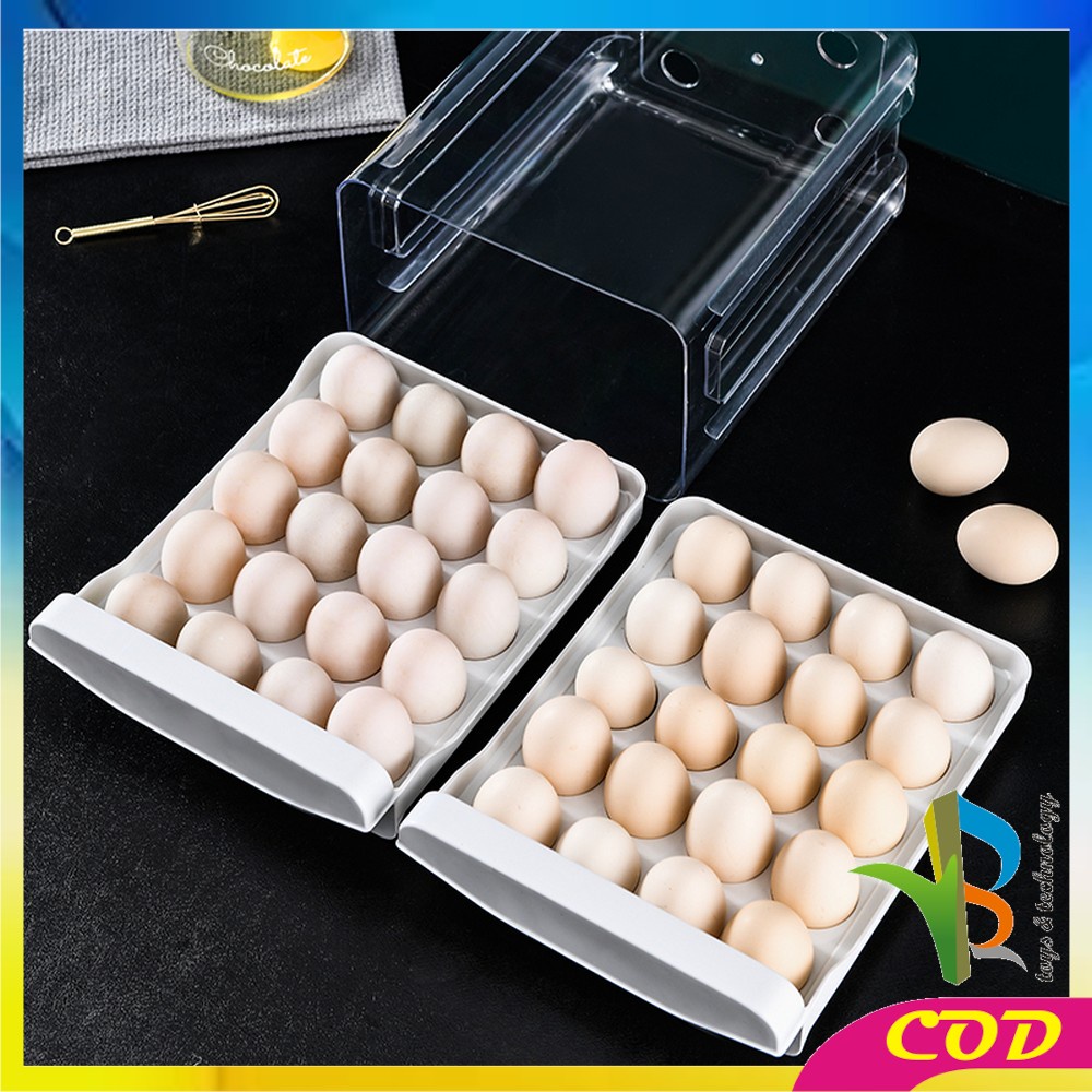 RB-C268 Tempat Penyimpanan Telur 2 Tingkat Egg Storage Box Organizer Rak Telur 2 Susun Kotak Telur