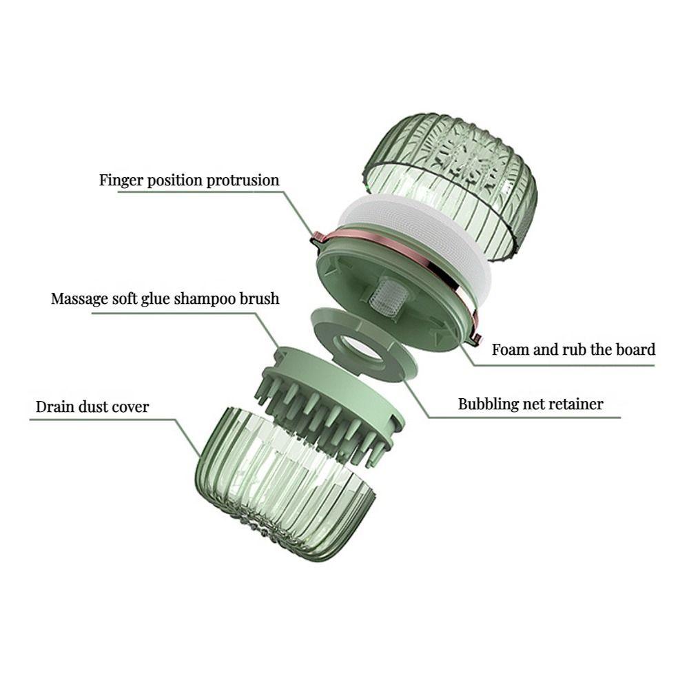 [Elegan] Sikat Keramas Rambut 2in1 Kepala Tubuh Lembut Dengan Jaring Berbusa Mandi Spa Cuci Rambut Perawatan Kesehatan Pengelupasan Aksesori Kamar Mandi Sikat Pijat Kulit Kepala