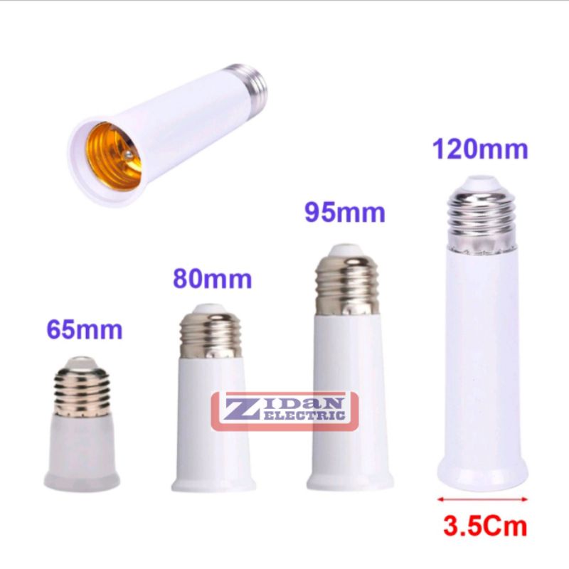 Sambungan Fitting Lampu E27 65mm 80mm 95mm 120mm / Fitting Sambung E27 / Pemanjang Fitting Lampu