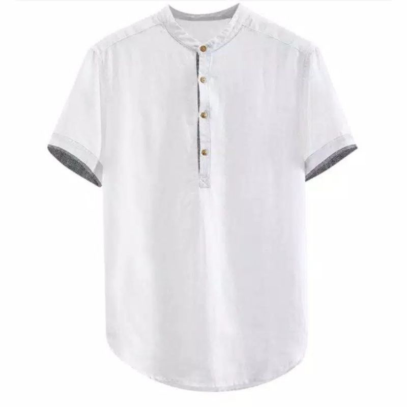 Baju Koko Pria Simpel Lengan Pendek Dewasa (size S-XXL)