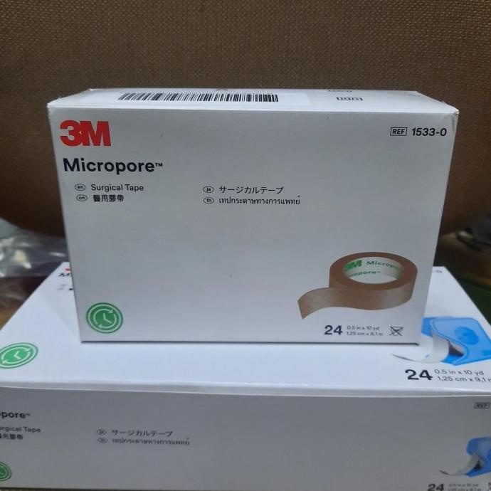 Micropore 3M surgical Tape warna coklat ( per box uk 12 mm)