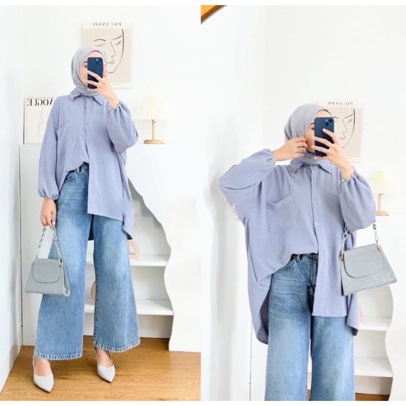 Kemeja Rayon Twill Oversize LD 140cm Jumbo