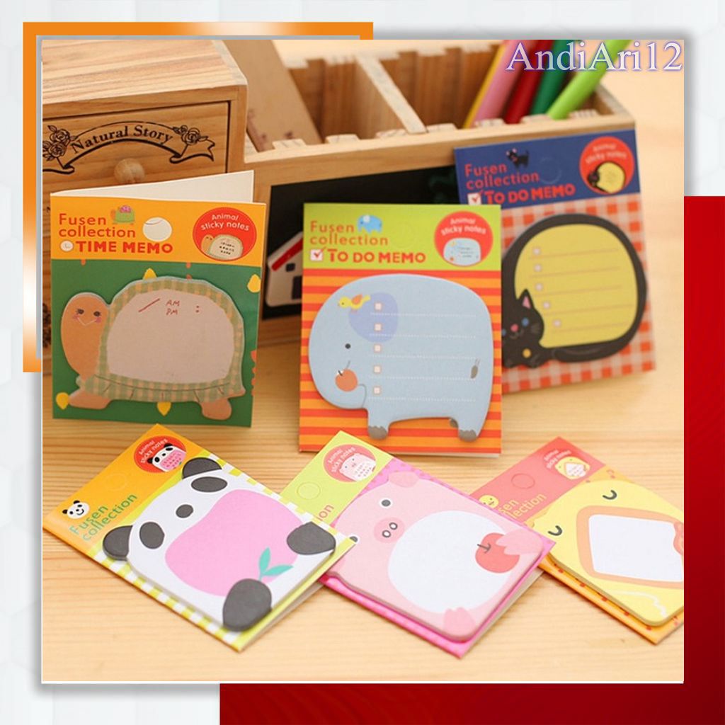 

Sticky Notes Memo Animal / Kertas Memo Karakter Stationary Cod
