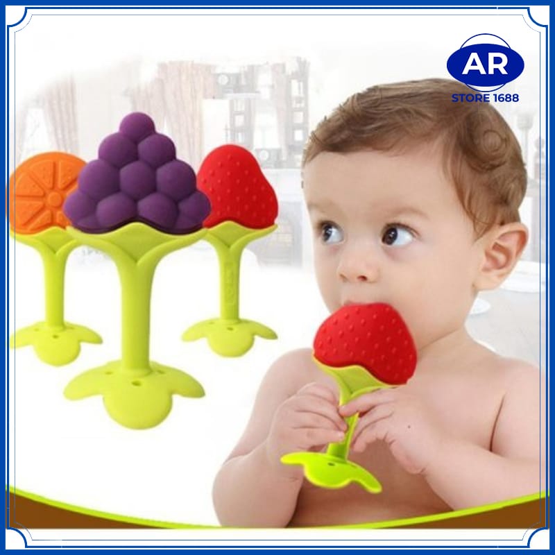 Teether Bahan Silikon / Baby Fruit Teether Gigitan / Teether Gigitan Bentuk Buah Bahan BPA FREE-[AR STORE1688]