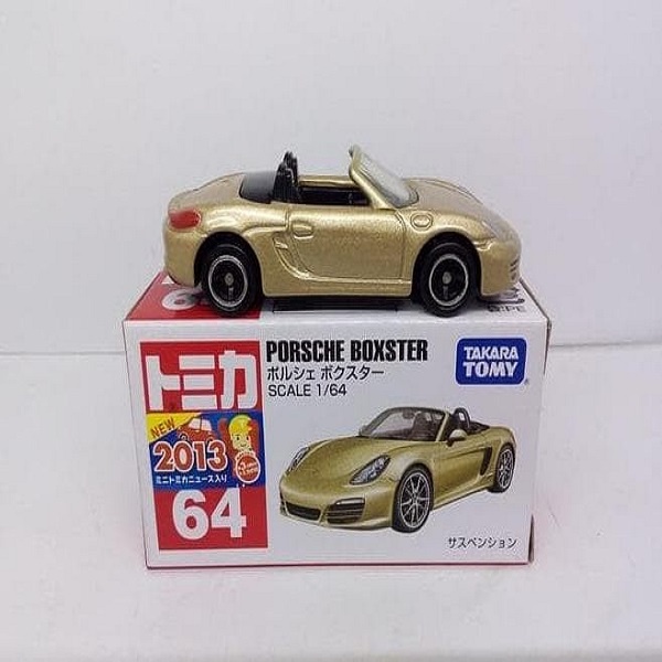 diecast tomica no 64 porsche boxster gold miniatur mobil