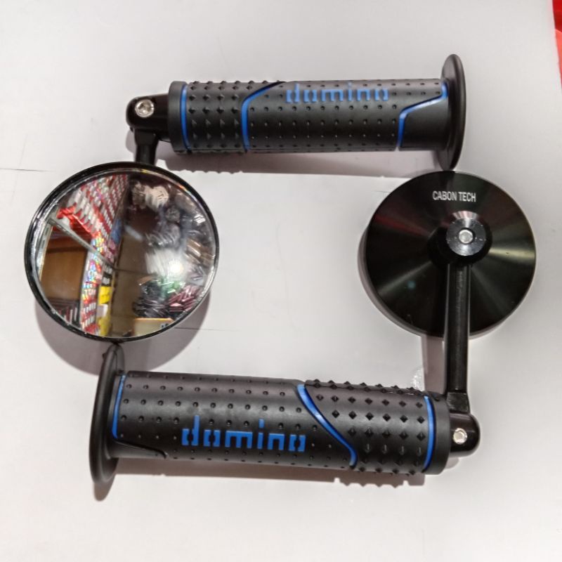 TERMURAH 1 PAKET HANDGRIP GRIP HANFAT DOMINO BINTIK PLUS SPION JALU BAR END BULAT FULL CNC KACA CEMBUNG UNIVERSAL ALL MOTOR