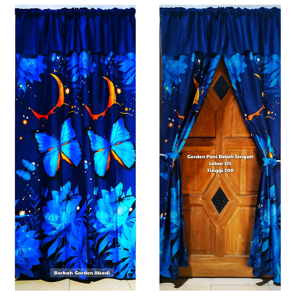 Gorden Poni Belah Tengah (Harga Sudah Sepasang) Gorden Minimalis Gorden Pintu Kain Halus Lembut