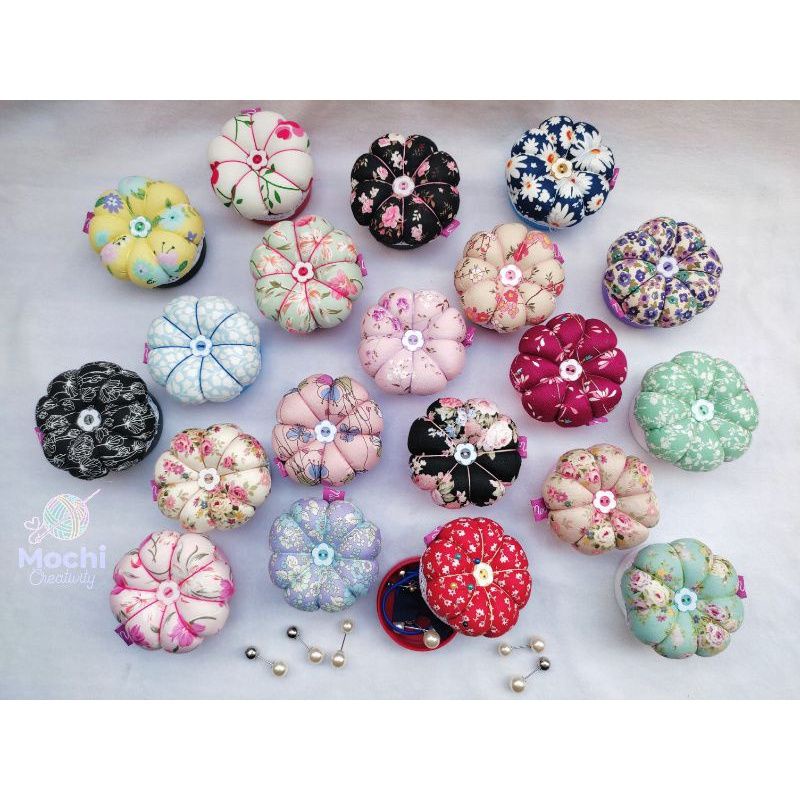 Pincushion Tempat Jarum Pentul Wadah Peniti Jilbab Motif Bunga Seri