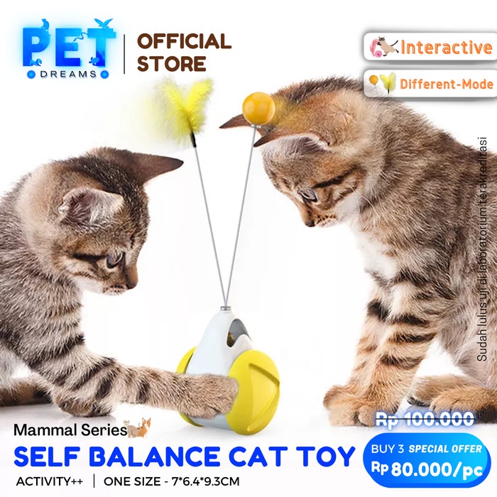 MAINAN KUCING BULU BOLA TONGKAT PANCINGAN CATNIP GERAK CAT TEASER TOY