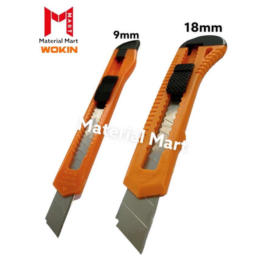 Cutter Wokin 9mm | Cutter 18mm | Pemotong Kertas Murah | Pisau Potong | Material Mart