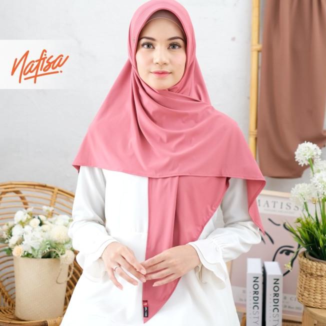 Nafisa Davira | Hijab Instant Belah | Jilbab Pet Antem Pendek - Putih