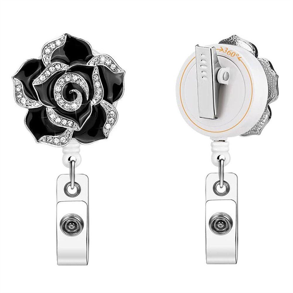 [Elegan] Gulungan Lencana Yang Dapat Ditarik Untuk Dewasa Perlengkapan Kantor Perlengkapan Rumah Sakit Name Tag ID Card Badge Klip Perawat Dokter Berlian Lencana Gulungan