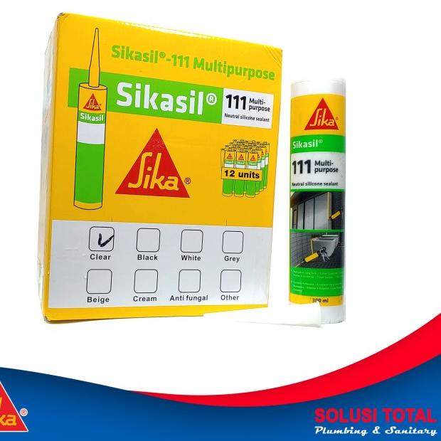 

SikaSil 111 Multipurpose Clear Transparan Silicone Sealant 300ml