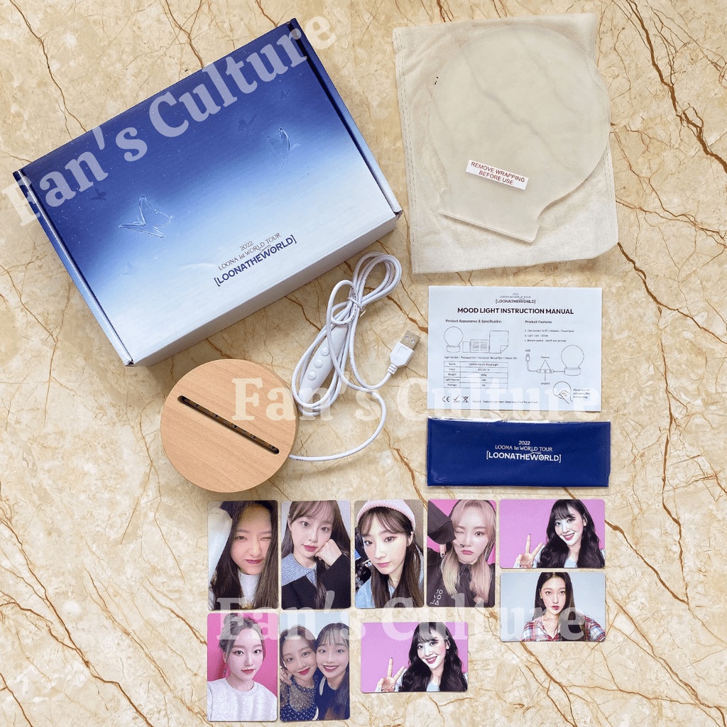 [READY STOCK] BUNDLE LOONA LOONATHEWORLD MERCH (MD) - Moodlamp with Trading Card Loonverse TC