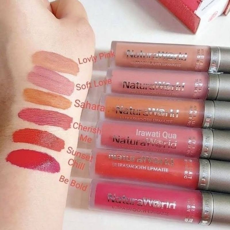 1 paket lipstik naturaworld isi 6 pcs | ultra smooth lipmatte naturaworld
