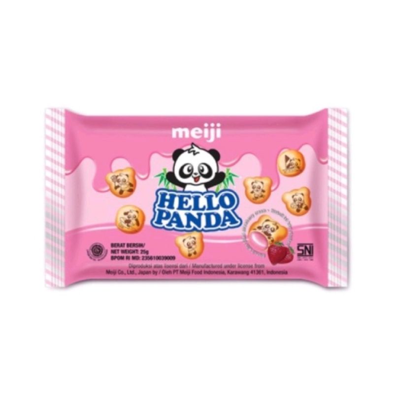 

Meiji Hello Panda Biskuit Strawberry 25 gr x 5 Pcs