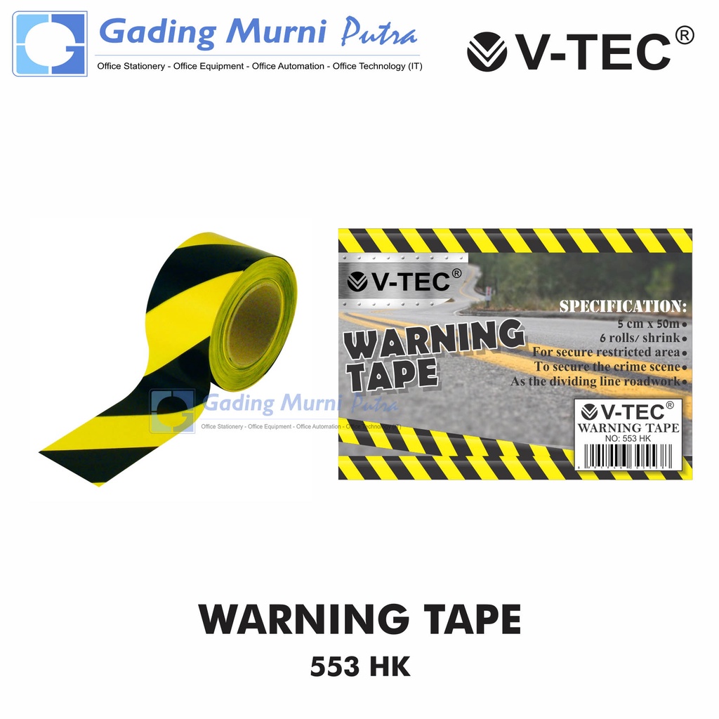 

Isolasi Warning Tape Merk V-Tec No. 553HK 5CM X 50M 95022553
