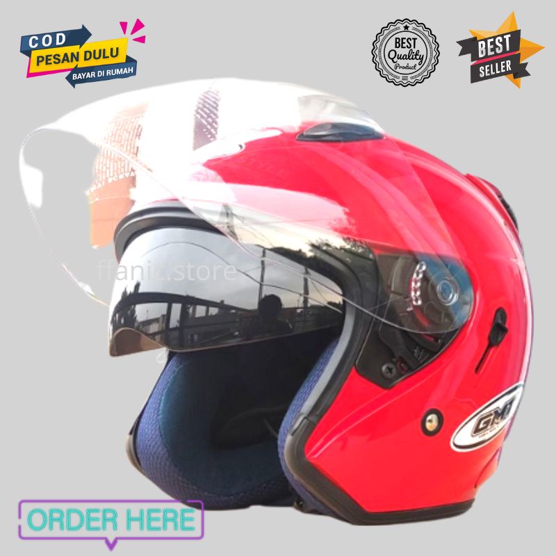 HELM MOTOR DEWASA HALFFACE SNI CENTRO GMT DOUBLE VISOR ORIGINAL [Bukan INK KYT MRJ] ONGKIR