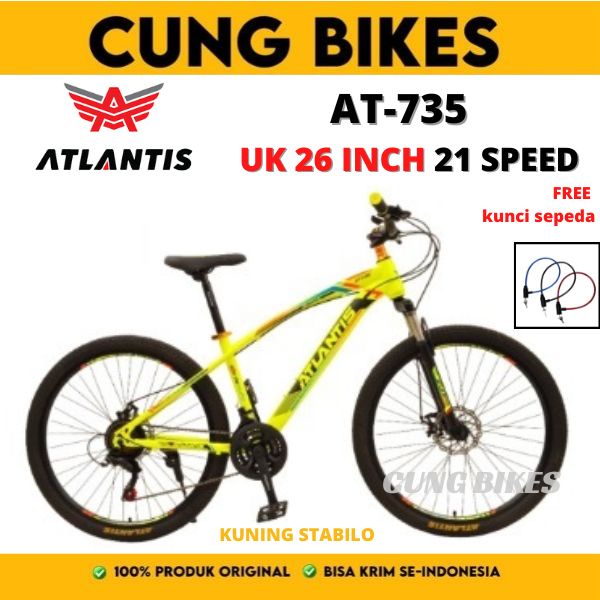 Sepeda Gunung Atlantis MTB 24 26 inch 735 dan 27,5 inch 730 Diskbrake 21 speed