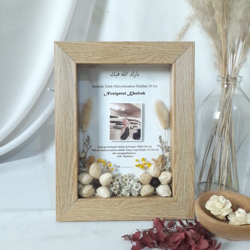 [PAKAI KACA] Frame fiber 3d | frame bunga kering | size 5r (13.5×18.5cm)