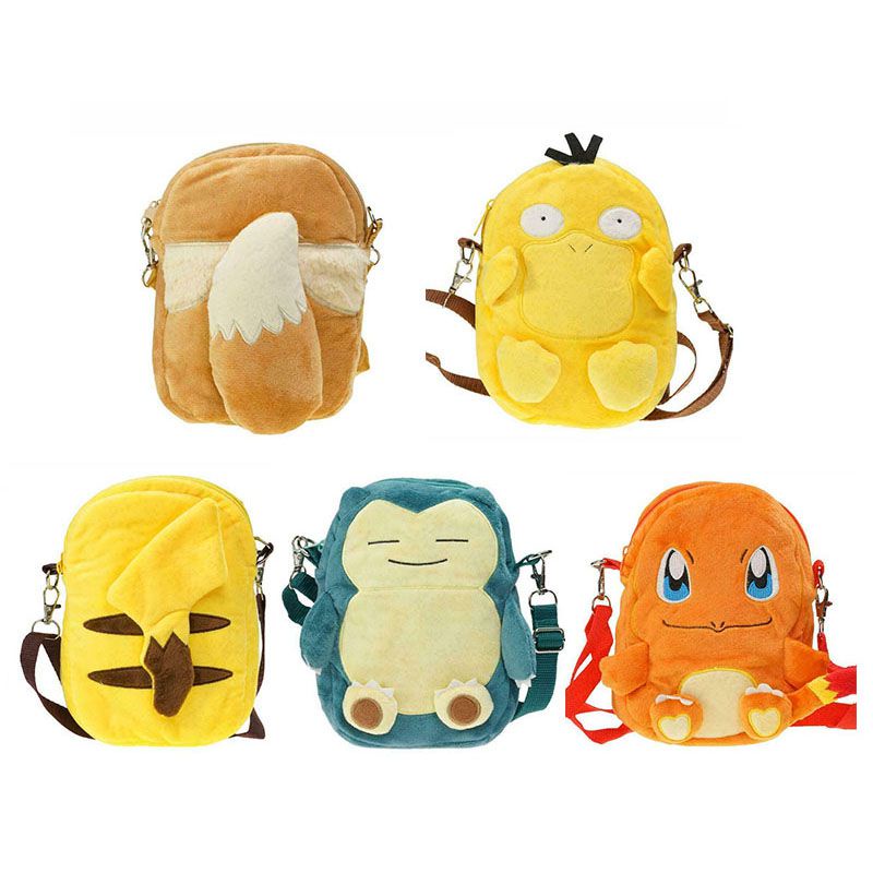 Pikachu Pokemon Snorlax Charmander Eevee Psyduck Tas Ransel Resleting Anak Mewah