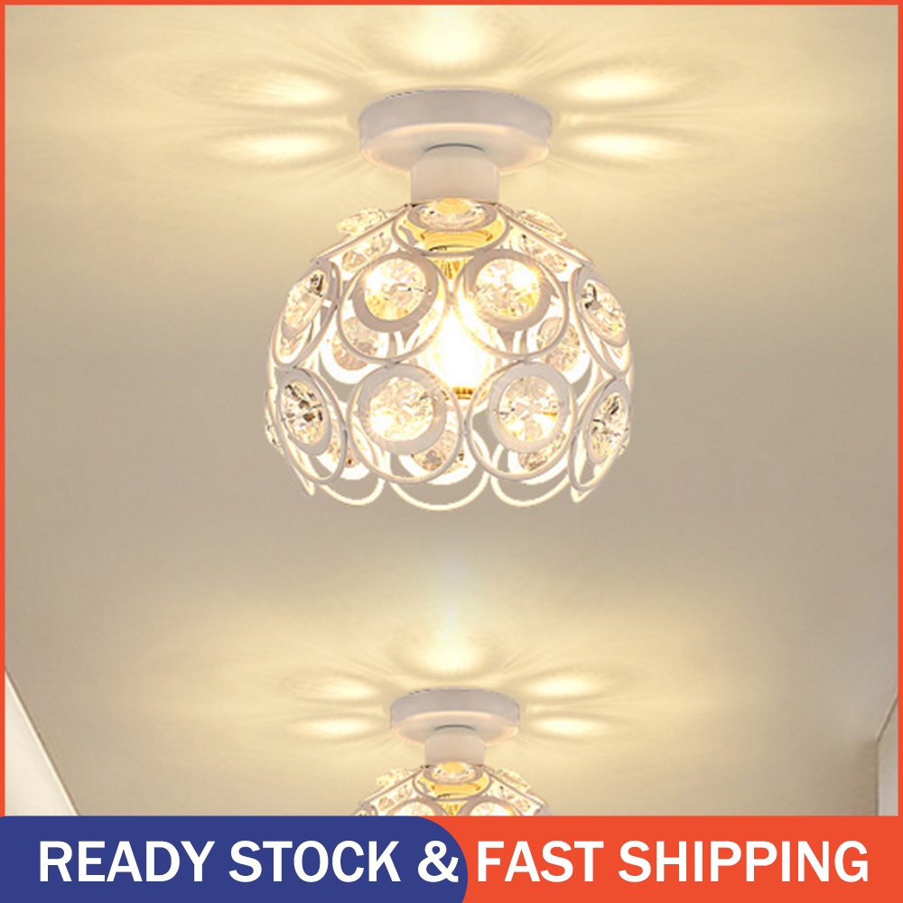 Jual Lampu Kristal Plafon Simple Minimalis Lampu Gantung Kristal Bulat Ceiling Lamp Bohlam Tidak