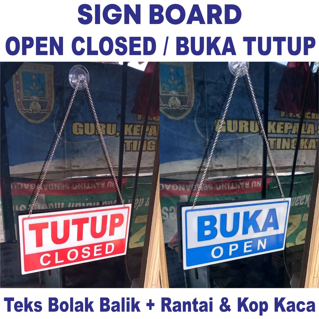 Jual Papan Akrilik Buka Tutup Sign Board Open CloseD | Shopee Indonesia